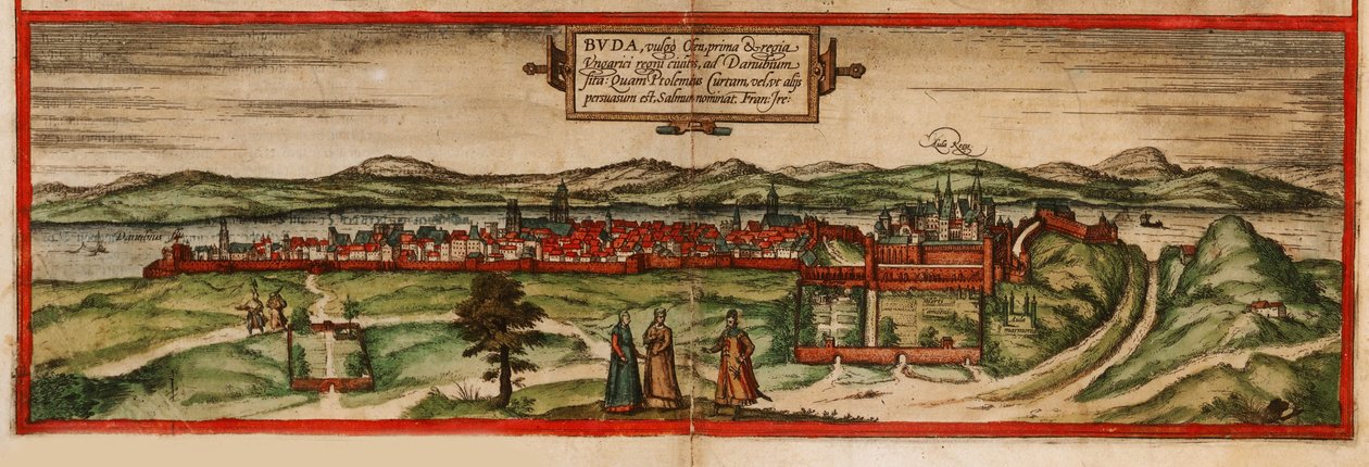 Buda, vulgo Ofen Uit: Civitates orbis terrarium, 1572 door Georg Braun und Franz Hogenberg