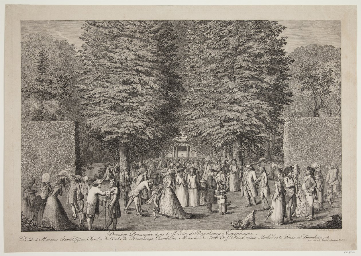 Eerste wandeling in de Rosenburg Tuin in Kopenhagen door Georg Christian Schule