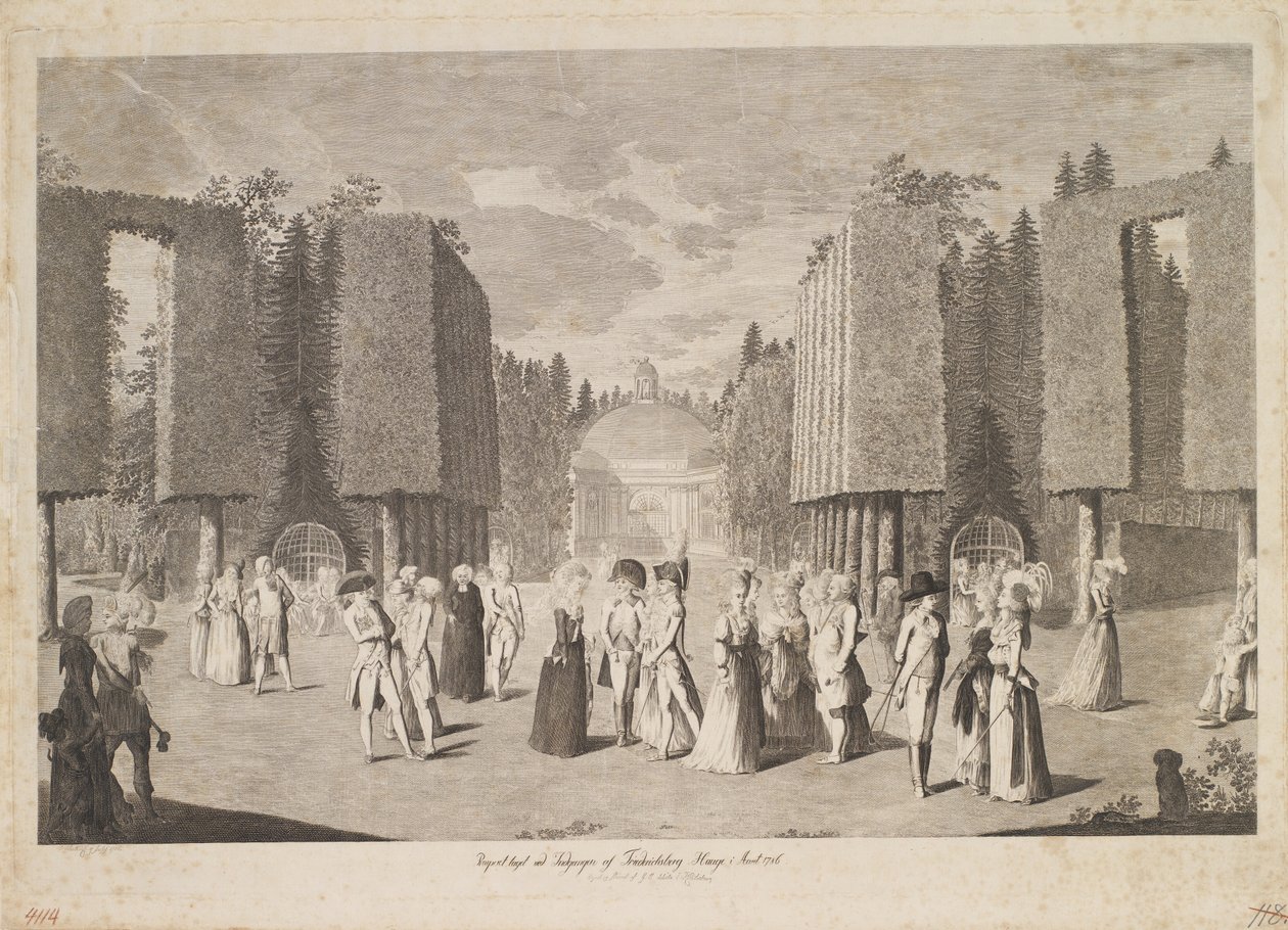 Uitzicht genomen bij de ingang van Friederichsberg Hauge in het jaar 1786 door Georg Christian Schule