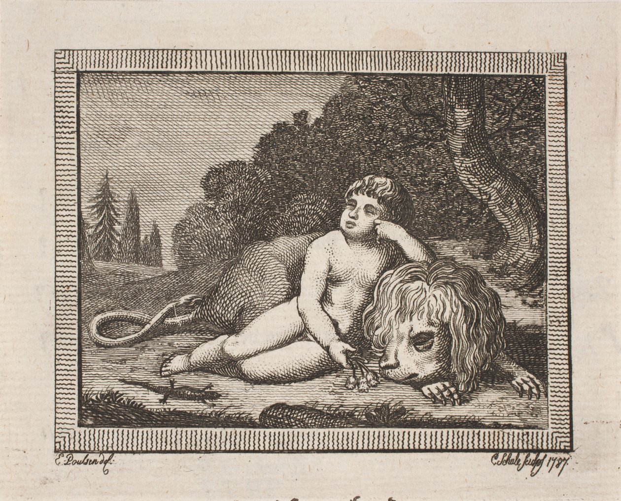 Vignet voor J. H. Wessels "Samtlige skrifter" door Georg Christian Schule
