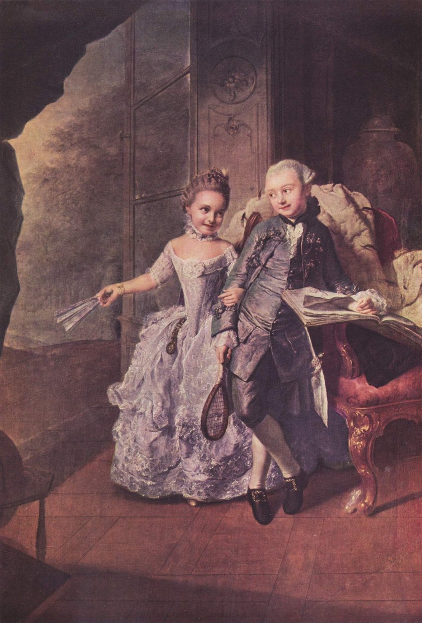 Duits: Die Verführung zum Spiel (Prins en Prinses van Mecklenburg) door Georg David Matthieu