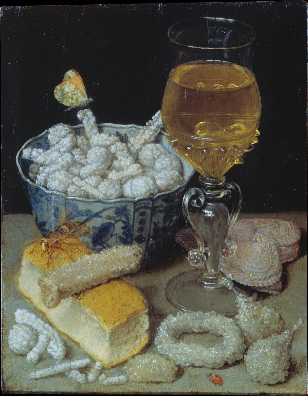 Stilleven met brood en zoetigheden door Georg Flegel