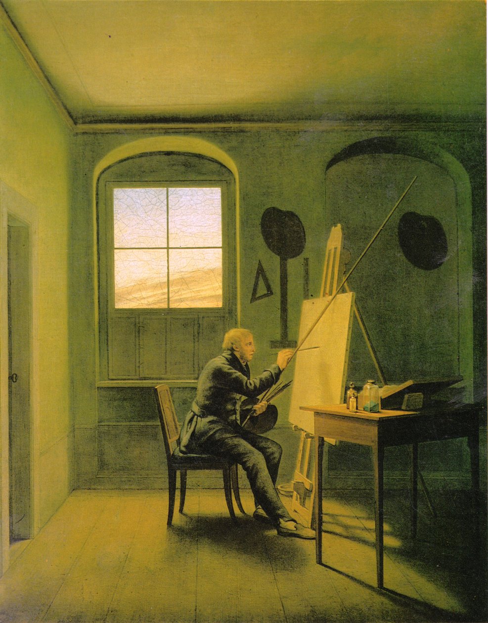Caspar David Friedrich in de studio door Georg Friedrich Kersting