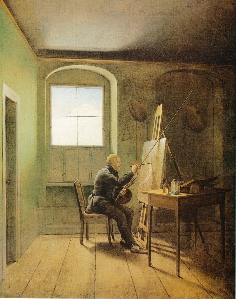 Duits: Caspar David Friedrich in zijn atelier Caspar David Friedrich in zijn atelier (1811) door Georg Friedrich Kersting