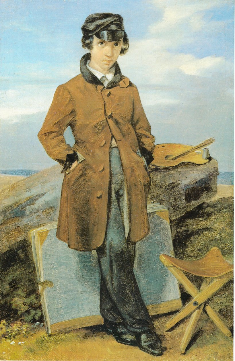 Hermann Kersting als landschapschilder door Georg Friedrich Kersting