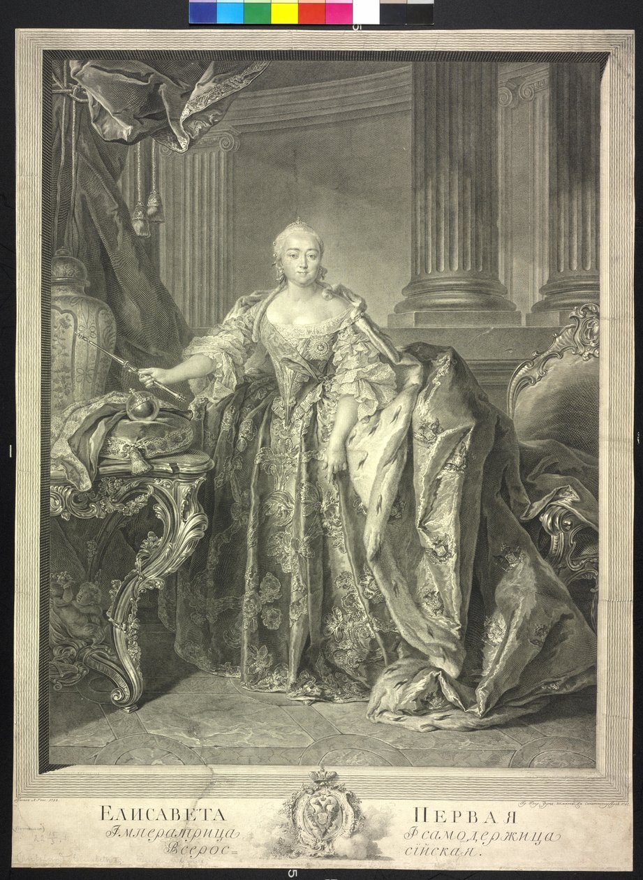 Keizerin van Rusland Elisabeth Petrowna door Georg Friedrich Schmidt