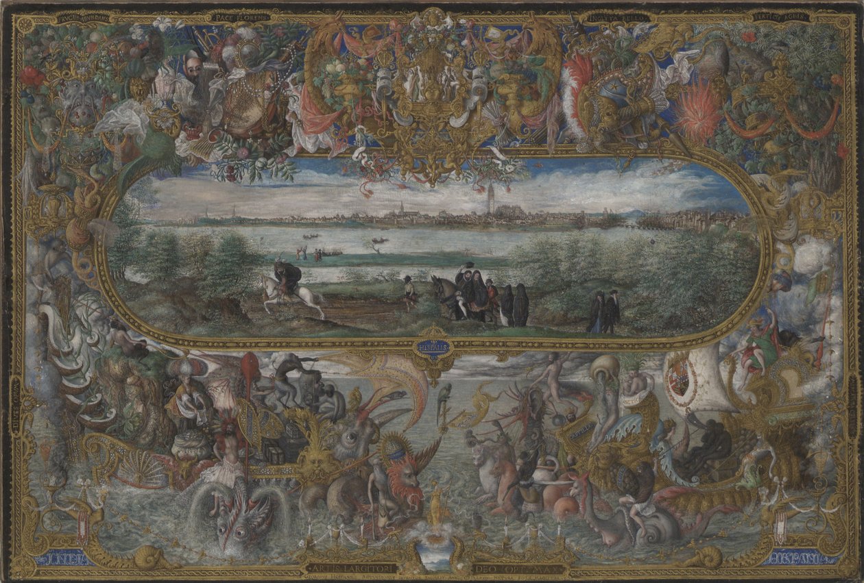 Uitzicht op Sevilla, 1573 door Georg Hoefnagel