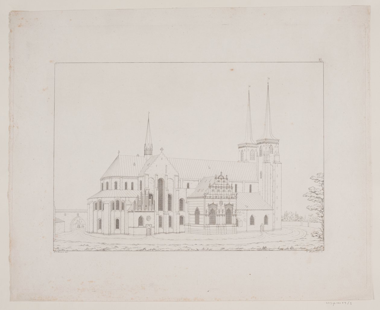 Deens: Roskilde Kathedraal gezien vanuit het noorden door Georg Hoffmann