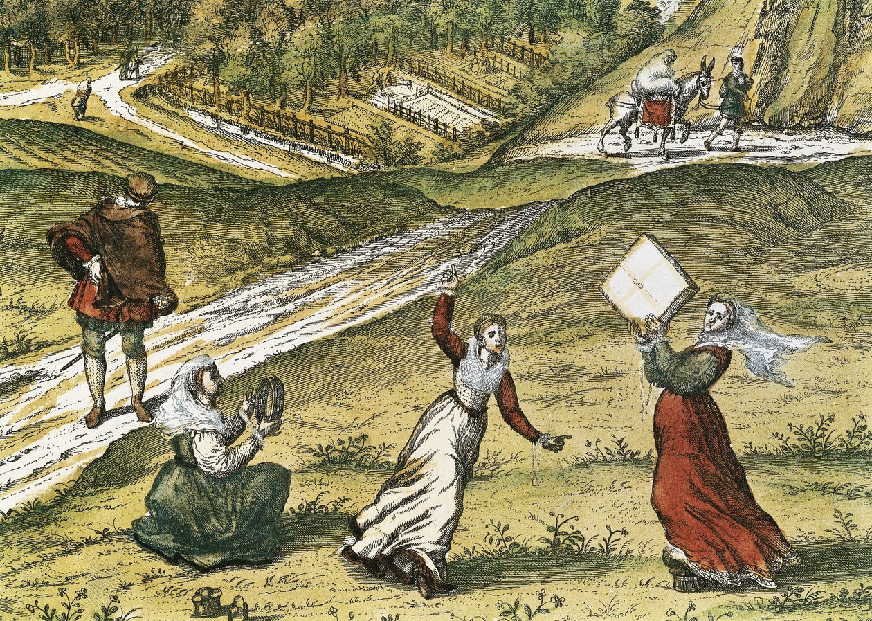 Andalusische dansers (detail) door Georg Hogenberg Franz and Ortelius Abraham Braun