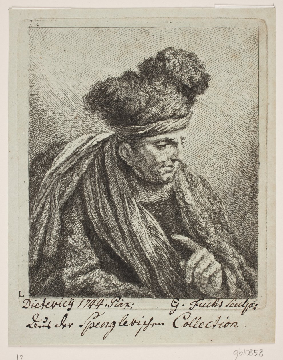 Een man met tulband door Georg Mathias Fuchs