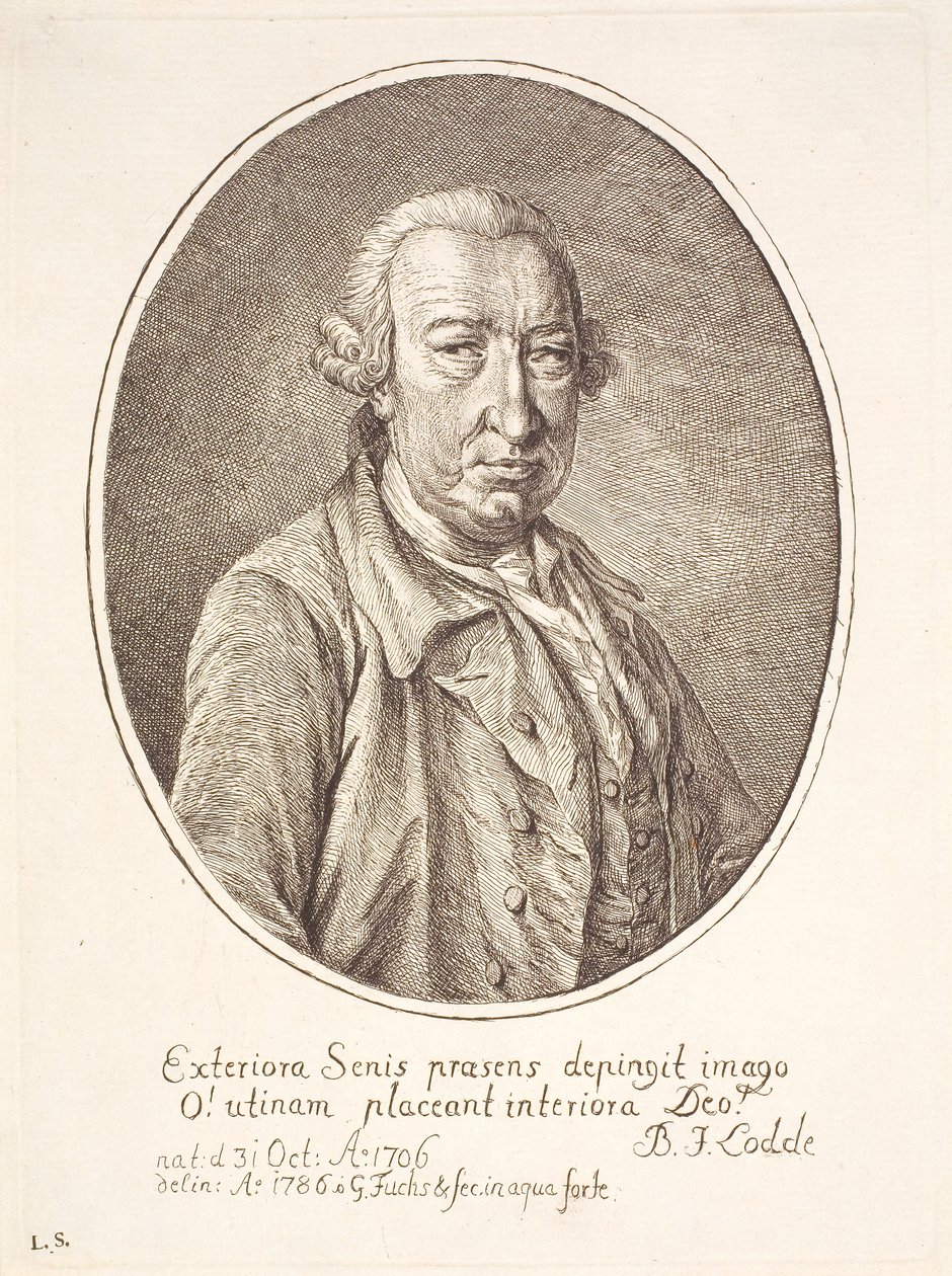 Portret van Barthold Johan Lodde, vertaler door Georg Mathias Fuchs