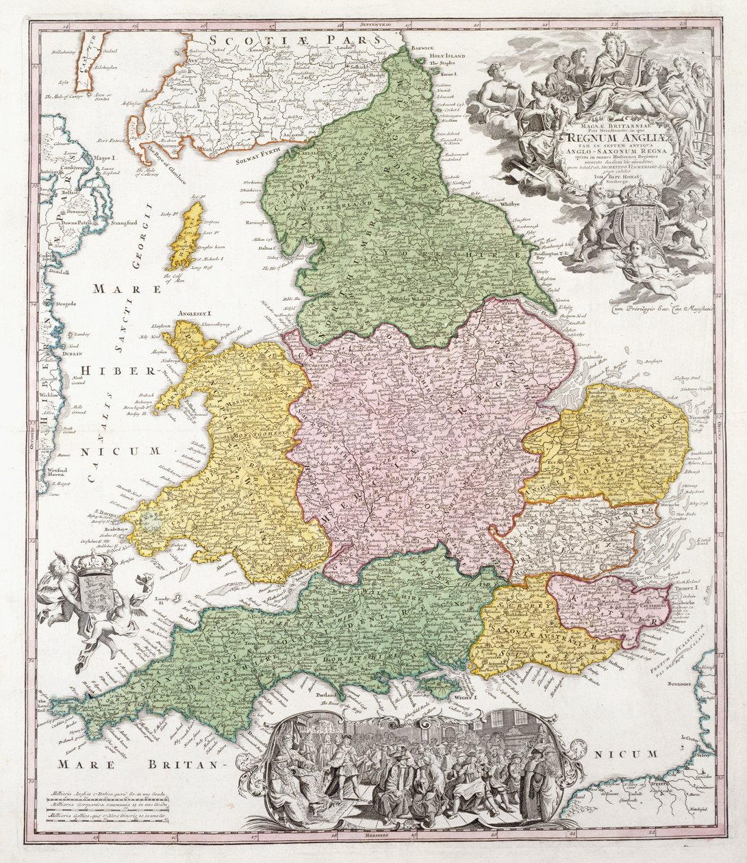 Een Kaart van Engeland, 1760 door Georg Matthäus Seutter