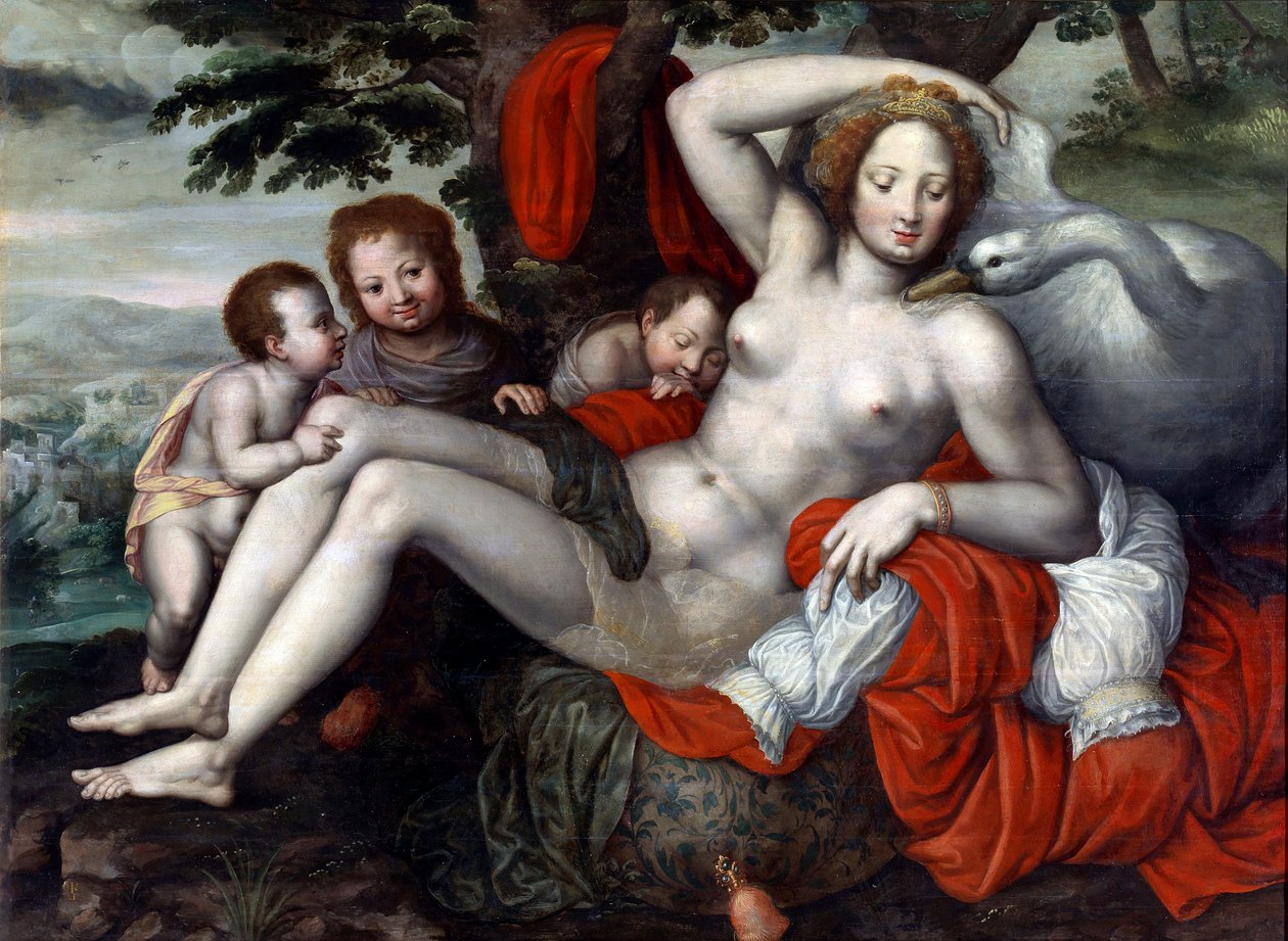 Leda en de zwaan door Georg Pencz