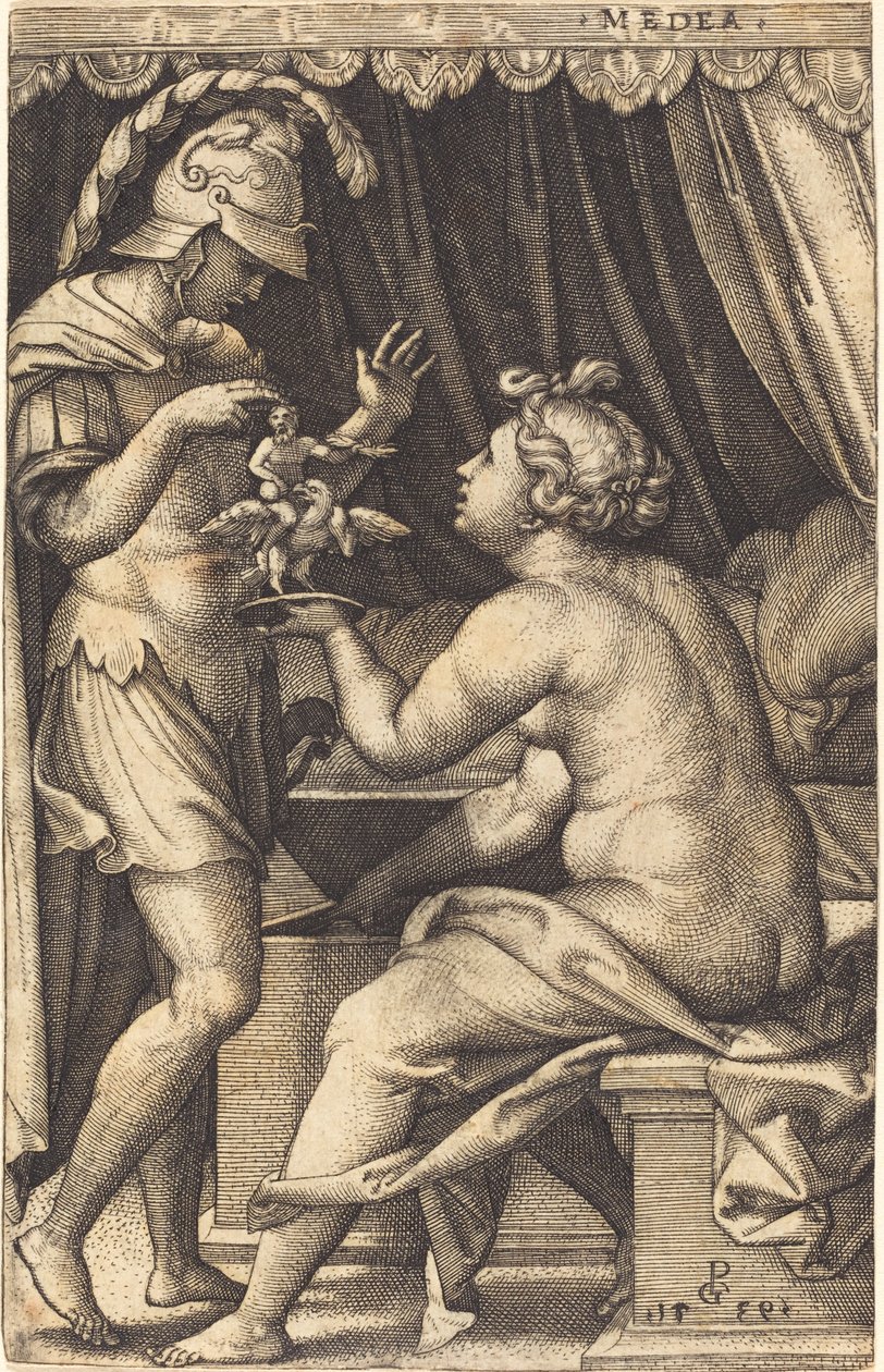 Medea Geeft de Penaten Terug aan Jason door Georg Pencz