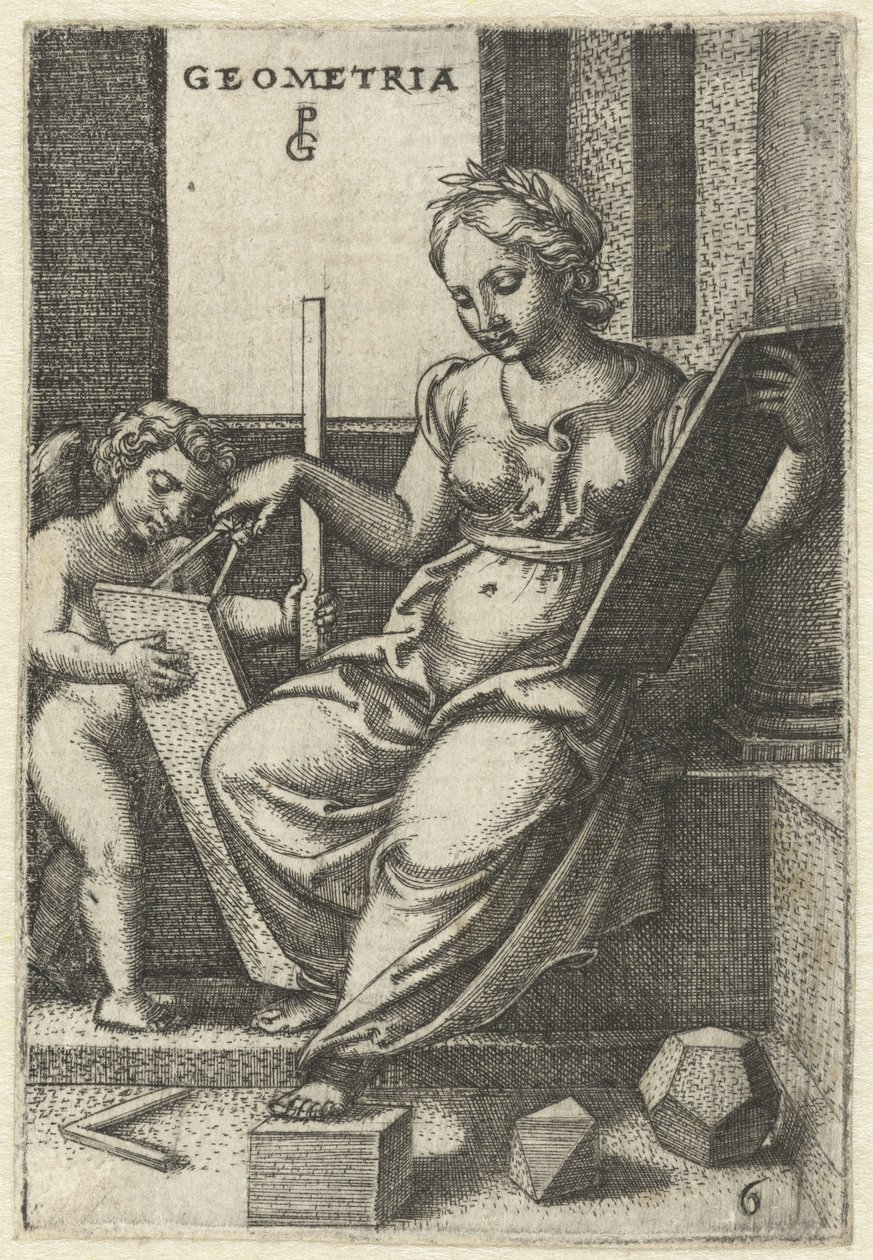Meetkunde Geometria Zeven Vrije Kunsten door Georg Pencz