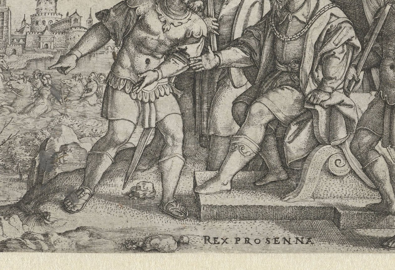 Porsenna hoort dat Cloelia is ontsnapt door Georg Pencz