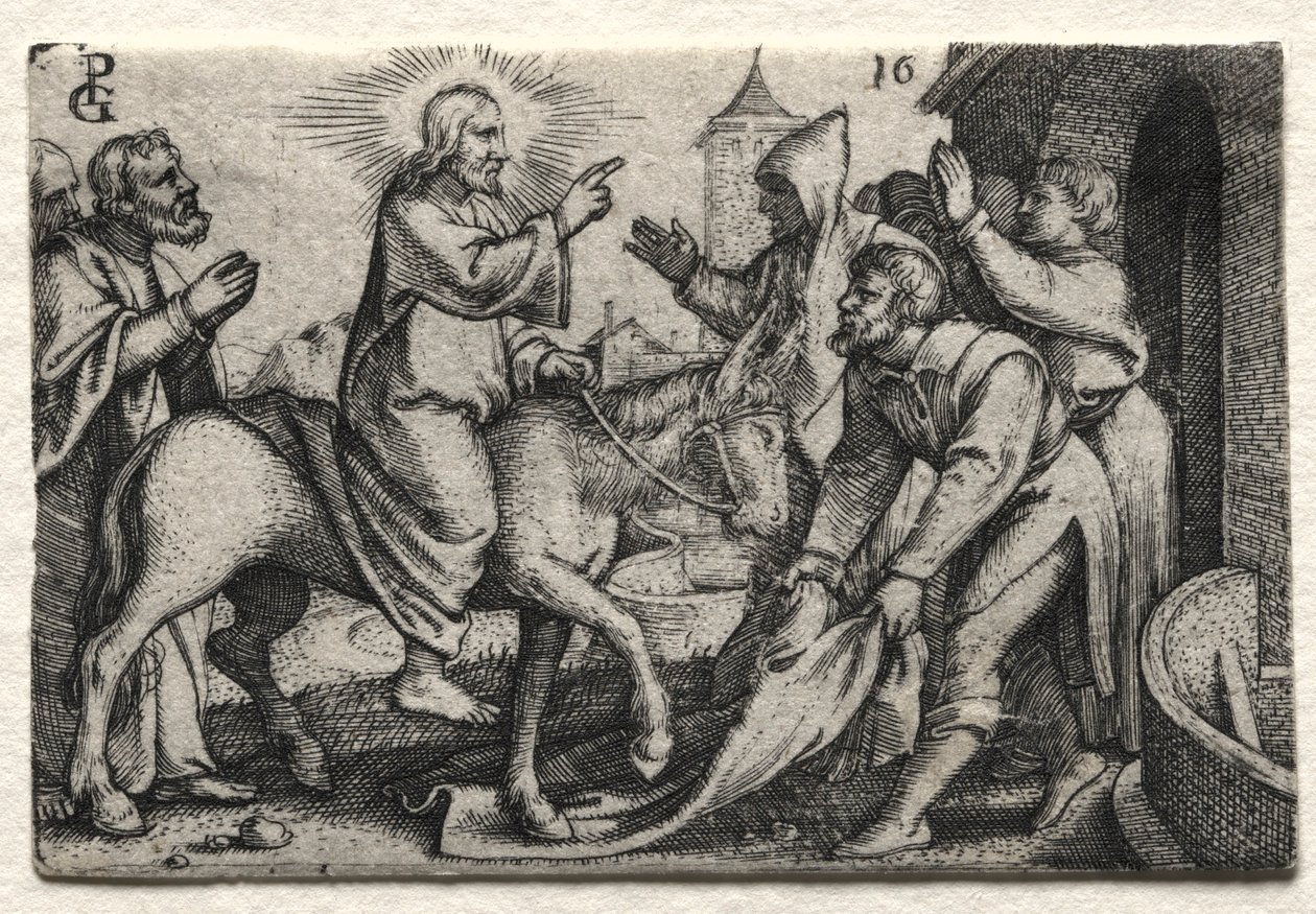 Het Leven van Jezus Christus: Christus Betreedt Jeruzalem, ca. 1534-35 door Georg Pencz