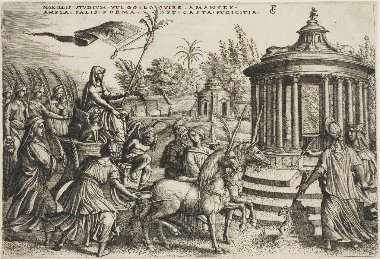 De Triomf van Kuisheid, plaat twee uit De Triomfen van Petrarca door Georg Pencz