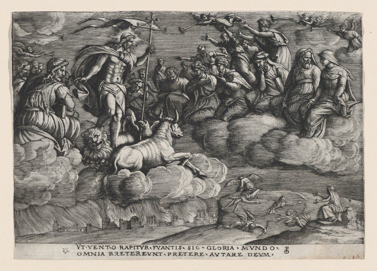 De triomf van de eeuwigheid op de dood, uit De triomf van Petrarca door Georg Pencz