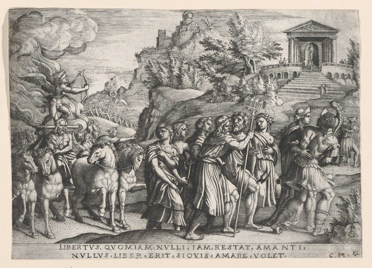 De Triomf van de Liefde, uit De Triomf van Petrarca door Georg Pencz
