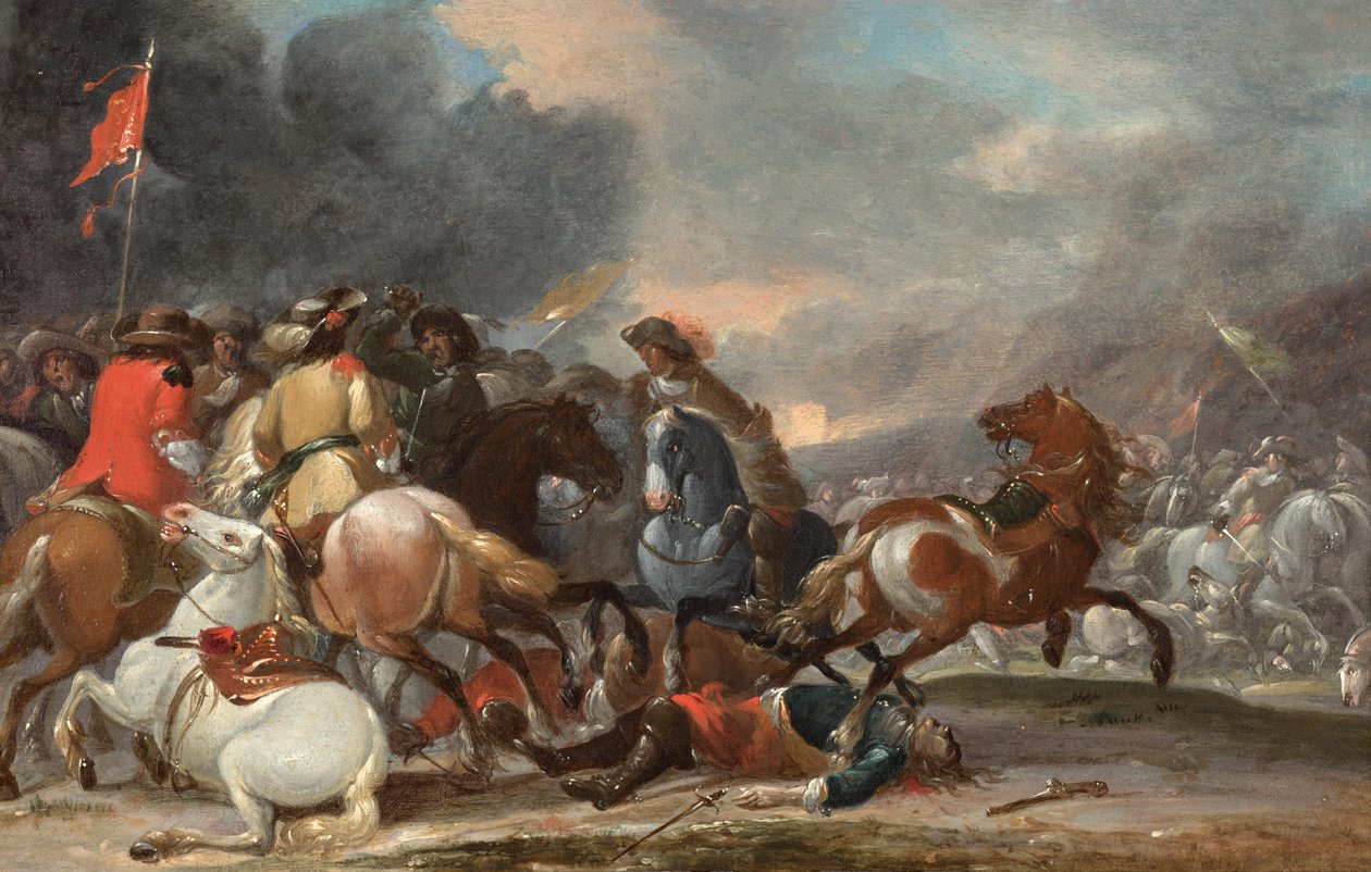 Paardengevecht door Georg Philipp Rugendas
