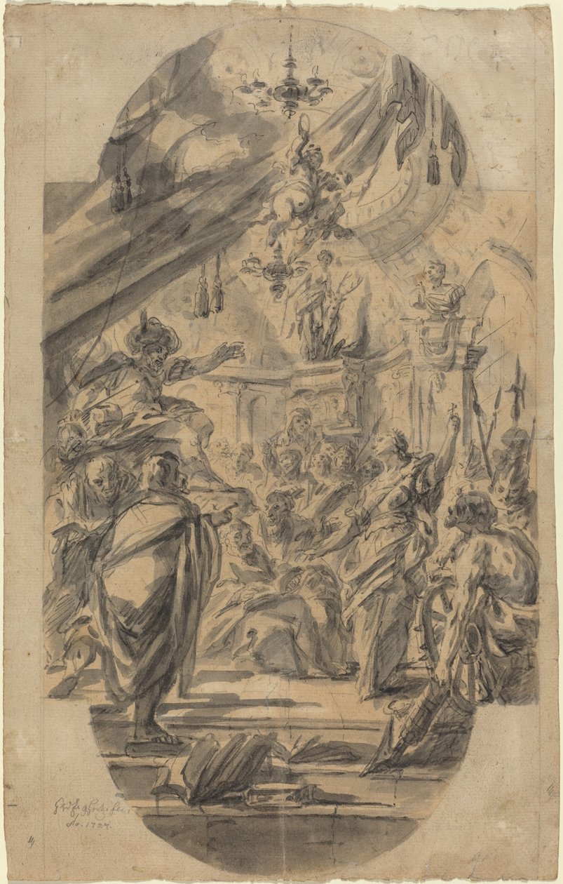 De disputatie van Sint-Catharina van Alexandrië door Georg Wilhelm Neunhertz
