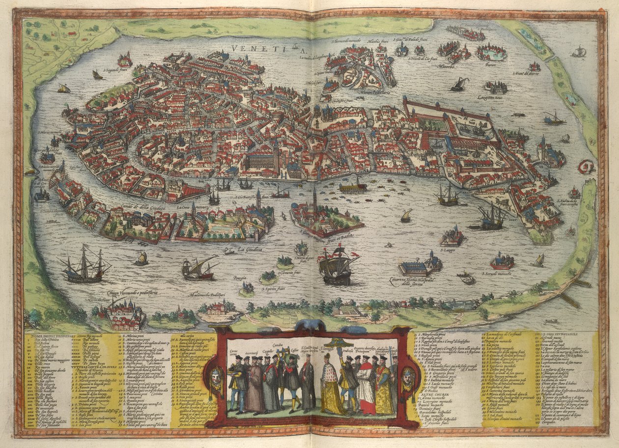 Een uitzicht op Venetië door Georg and Hogenberg Franz Braun