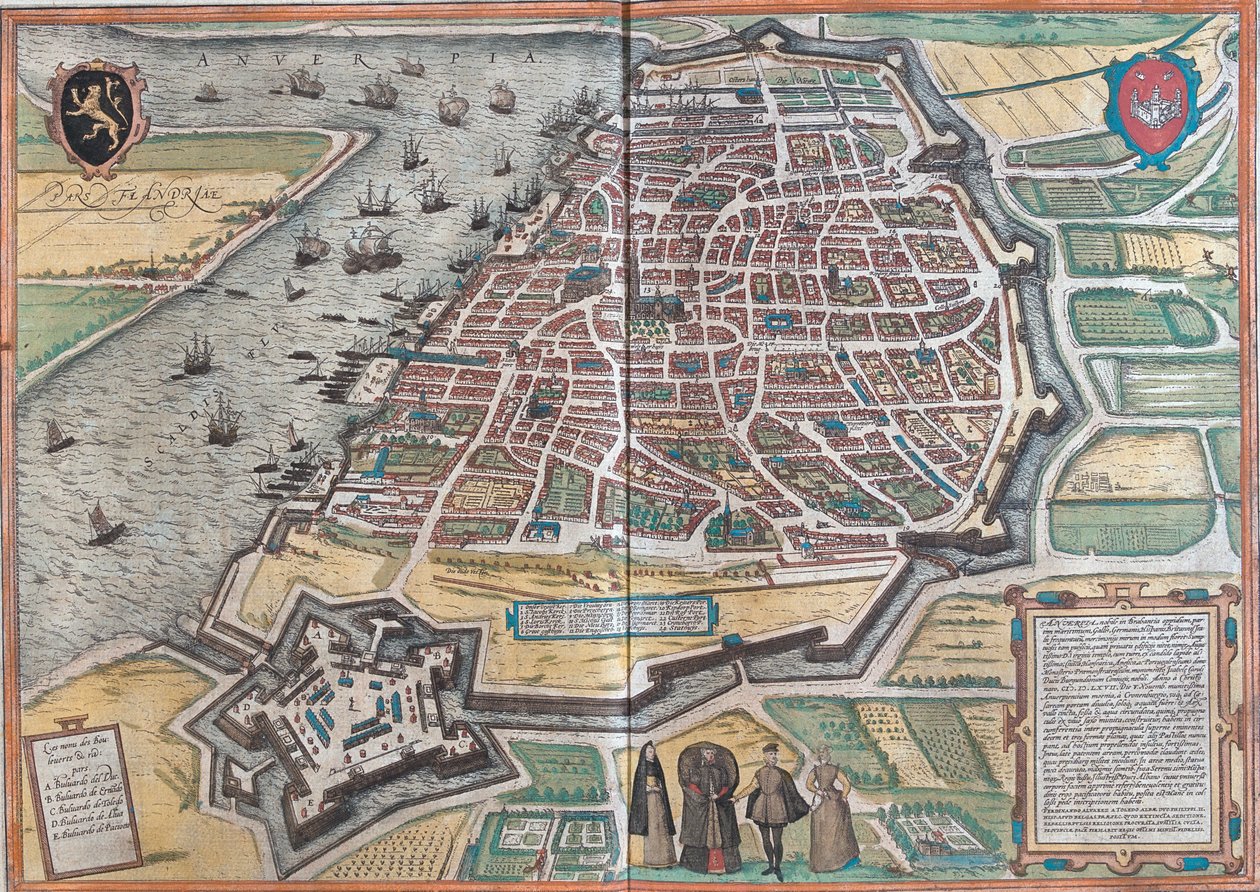 Antwerp, Belgium door Georg and Hogenberg Franz (1535 90) Braun