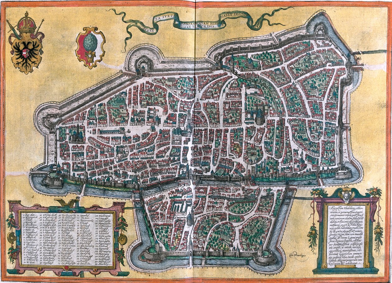 Augsburg, Duitsland door Georg and Hogenberg Franz (1535 90) Braun