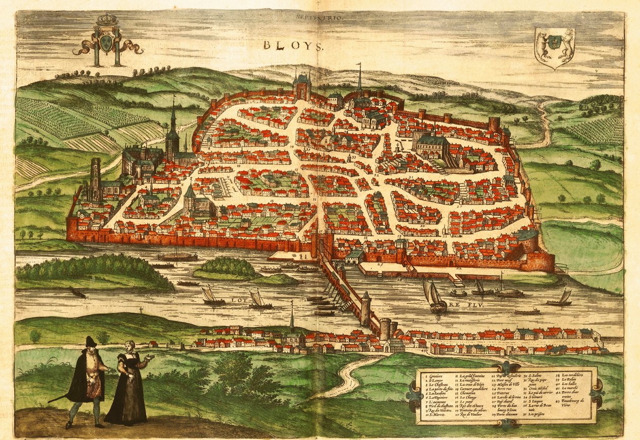 Blois door Georg and Hogenberg Franz (1535 90) Braun