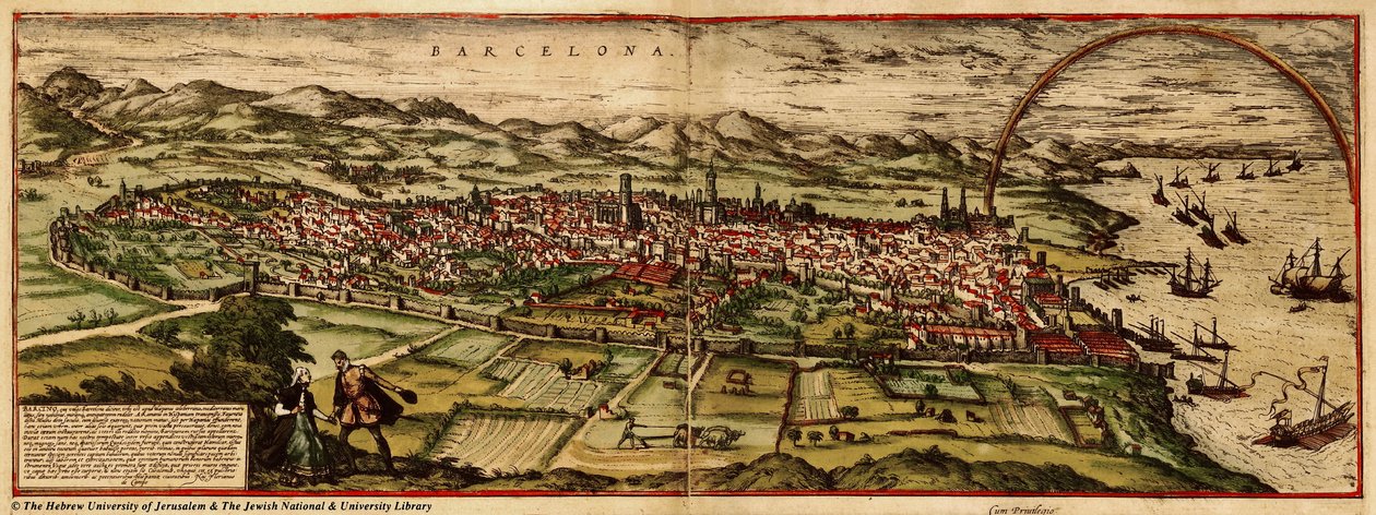 Stad Catalon door Georg and Hogenberg Franz (1535 90) Braun