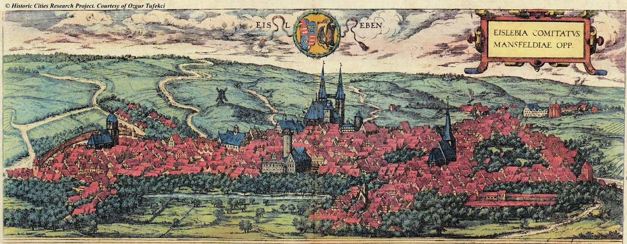 Eisleben in Saksen door Georg and Hogenberg Franz (1535 90) Braun
