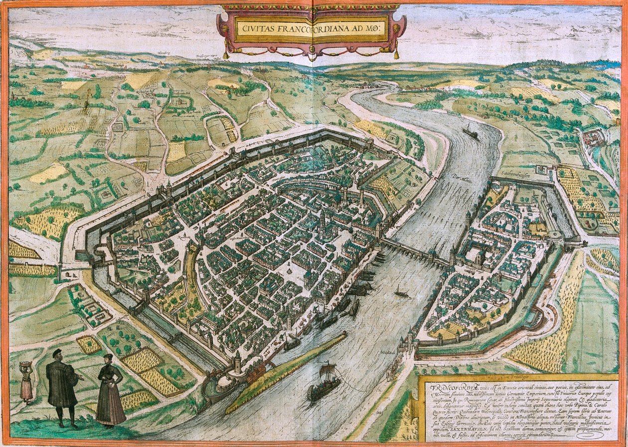 Frankfurt , Duitsland door Georg and Hogenberg Franz (1535 90) Braun