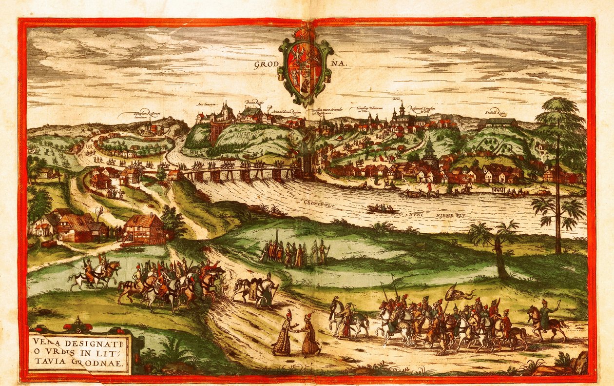 Grodno, Polen door Georg and Hogenberg Franz (1535 90) Braun