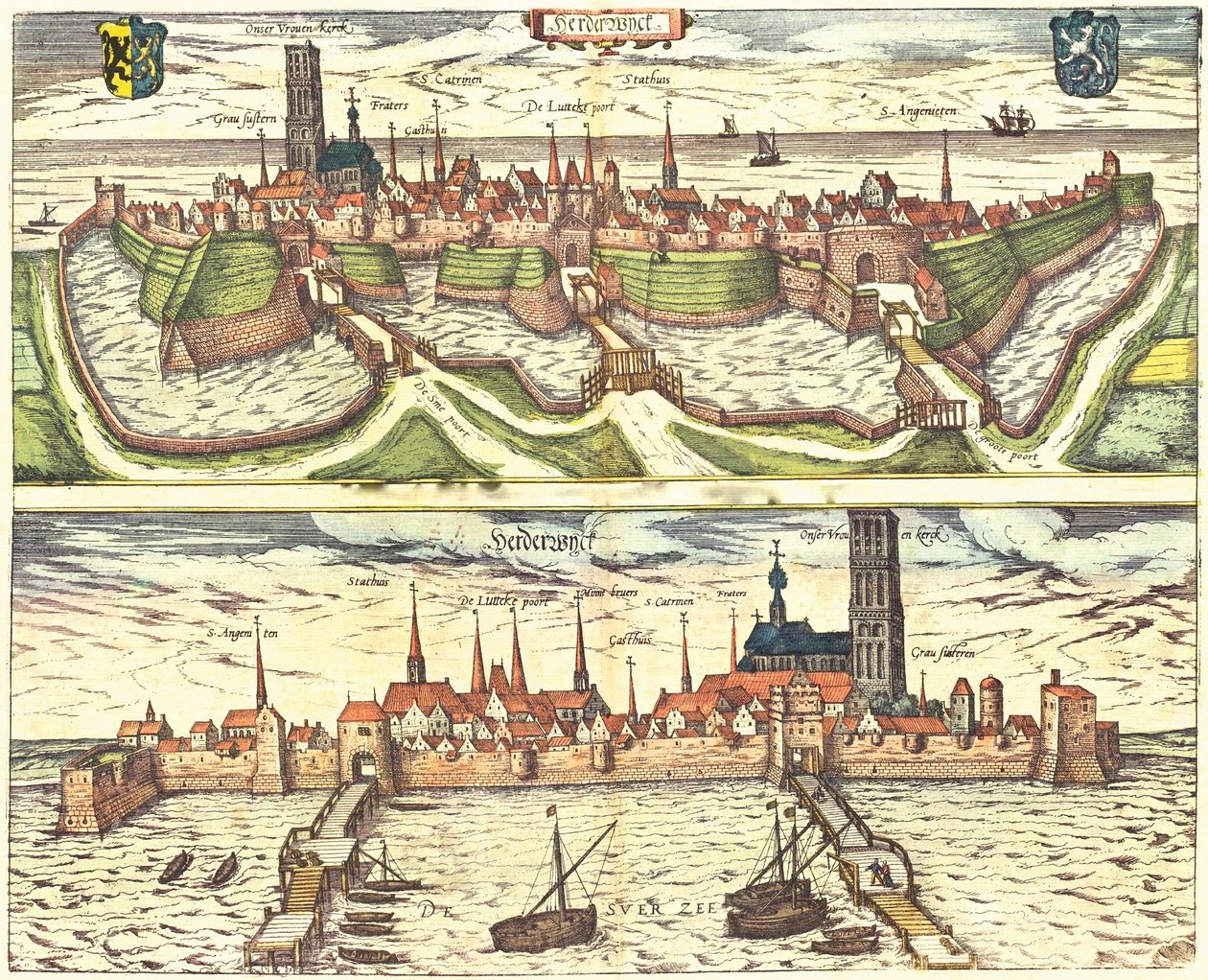 Harderwijk, Netherlands, Holland door Georg and Hogenberg Franz (1535 90) Braun