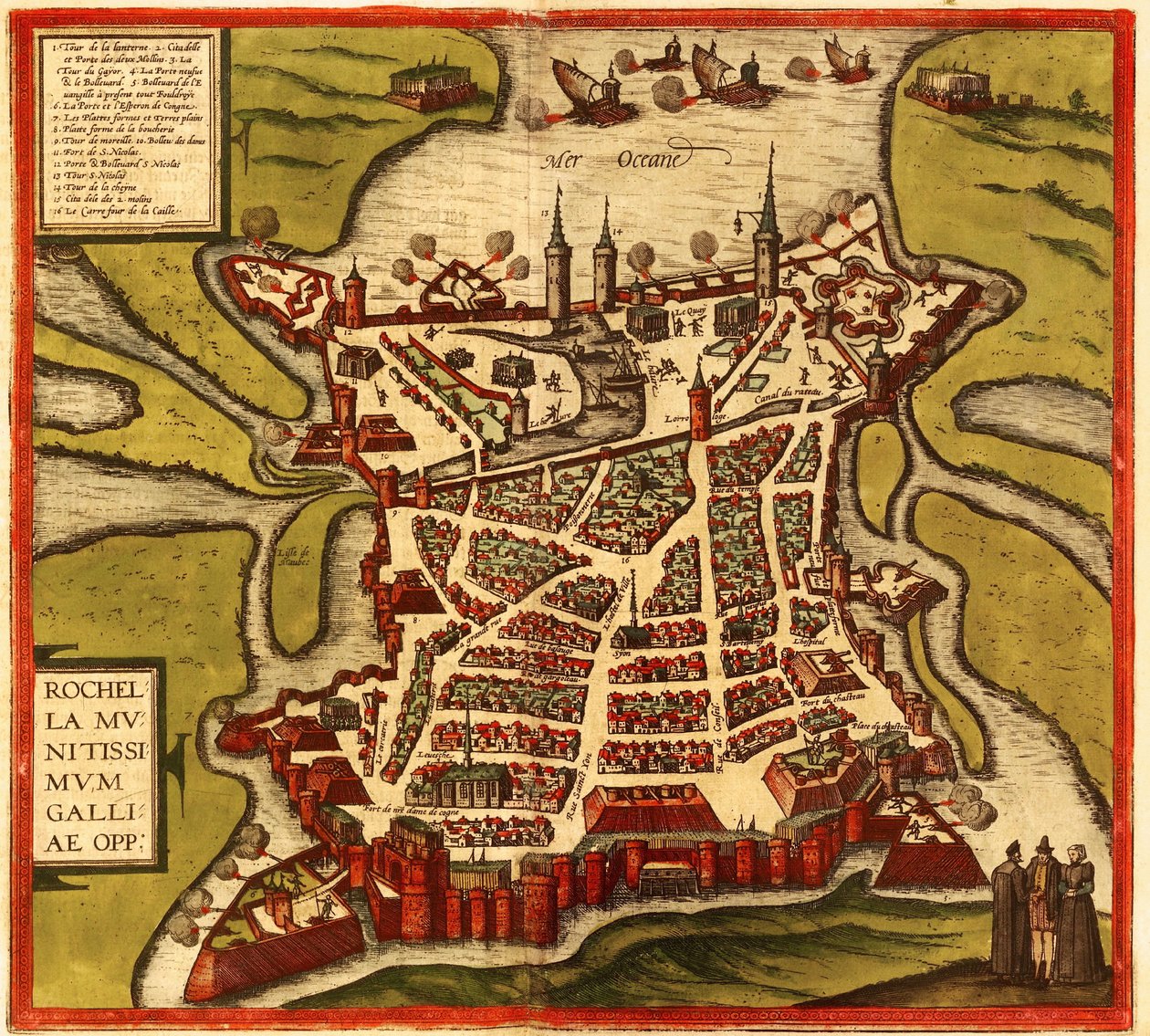 La Rochelle, Frankrijk door Georg and Hogenberg Franz (1535 90) Braun