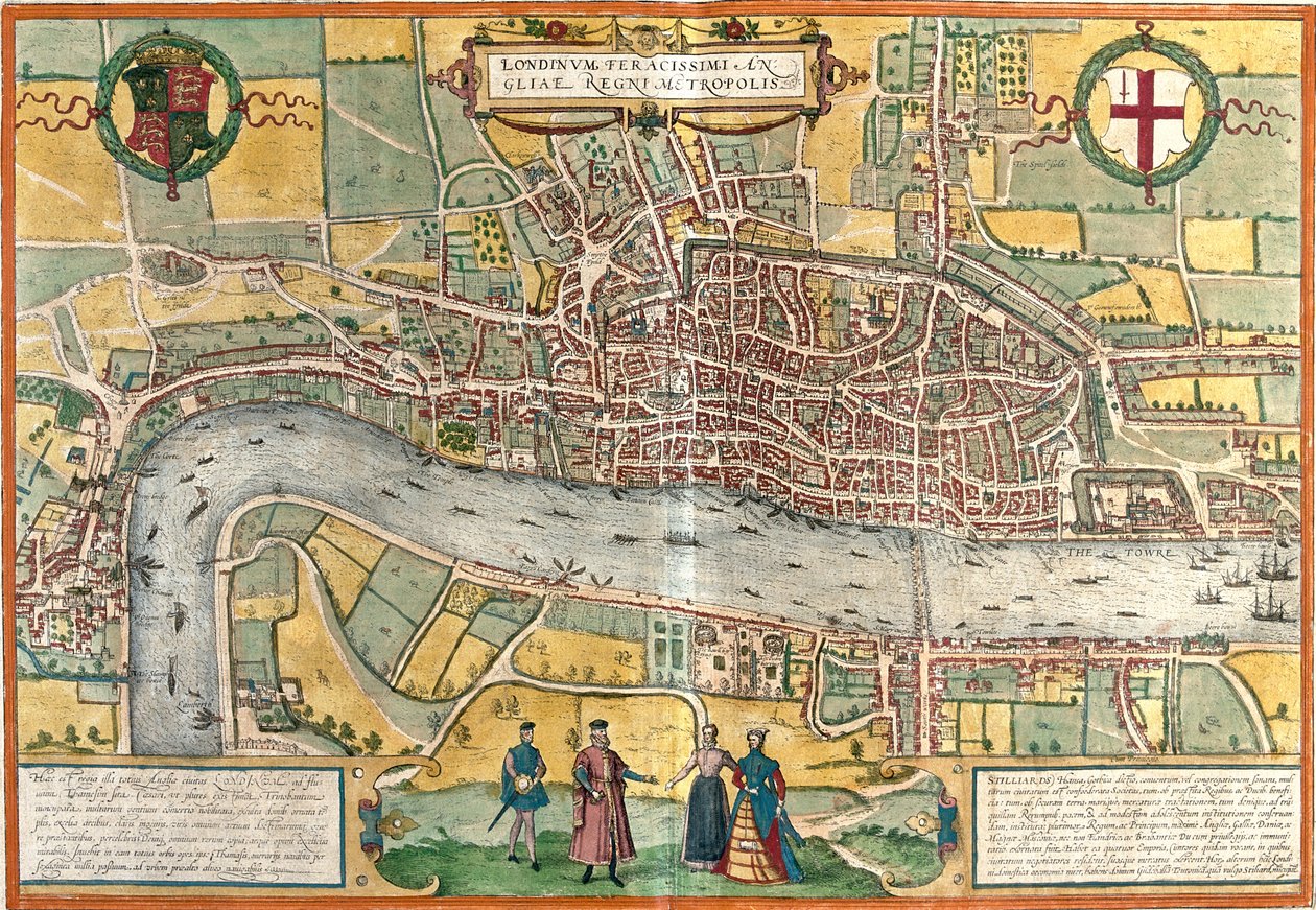 Londen, Groot-Brittannië door Georg and Hogenberg Franz (1535 90) Braun