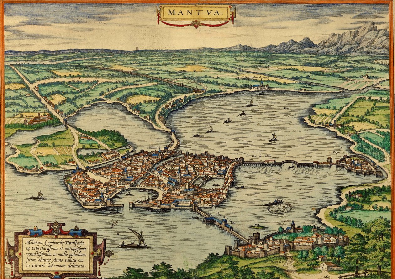 Mantova, Italië door Georg and Hogenberg Franz (1535 90) Braun