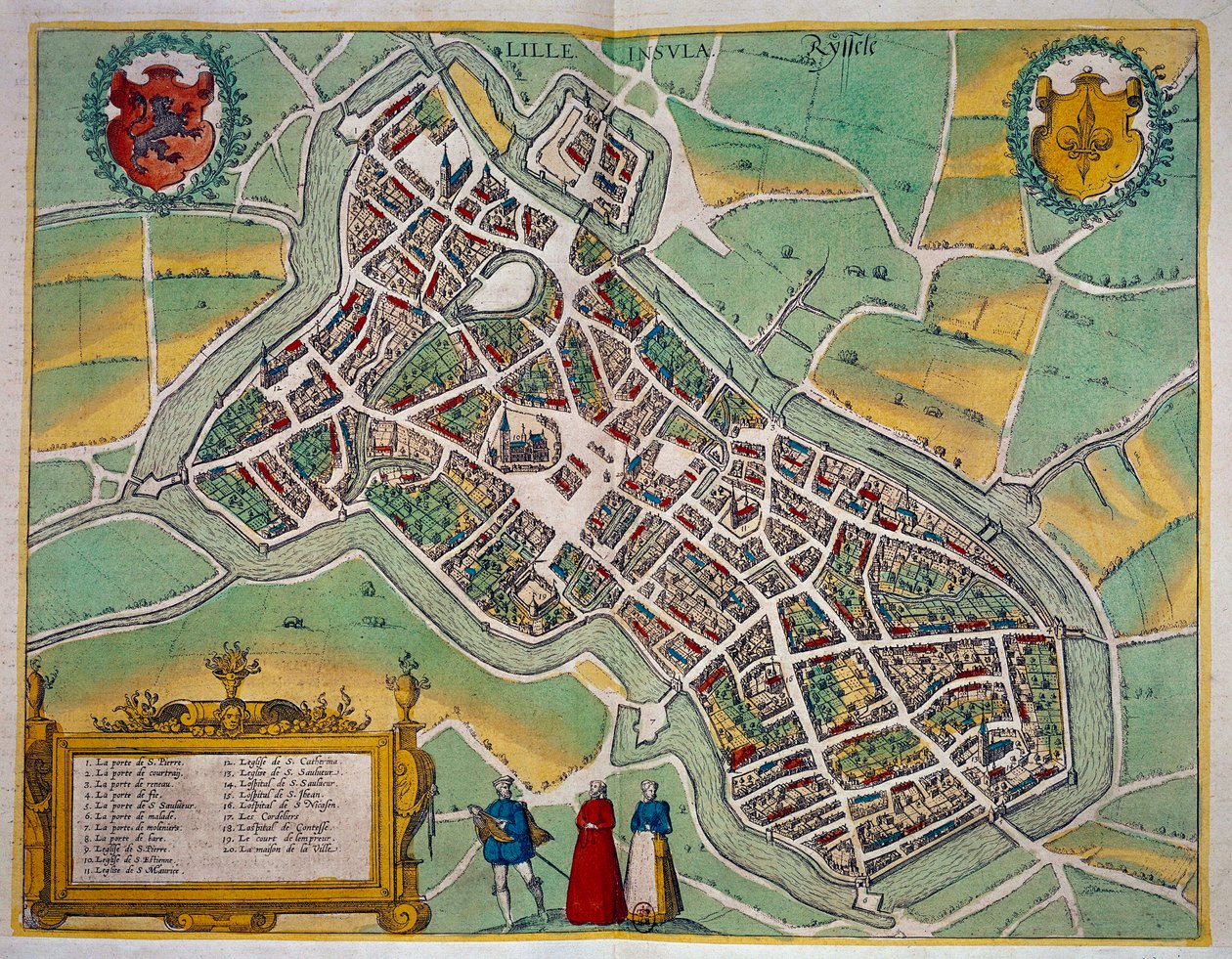 Kaart van de stad Lille uit 