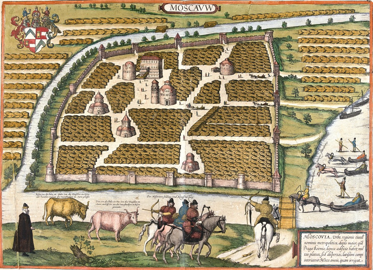 Moskou, Rusland door Georg and Hogenberg Franz (1535 90) Braun