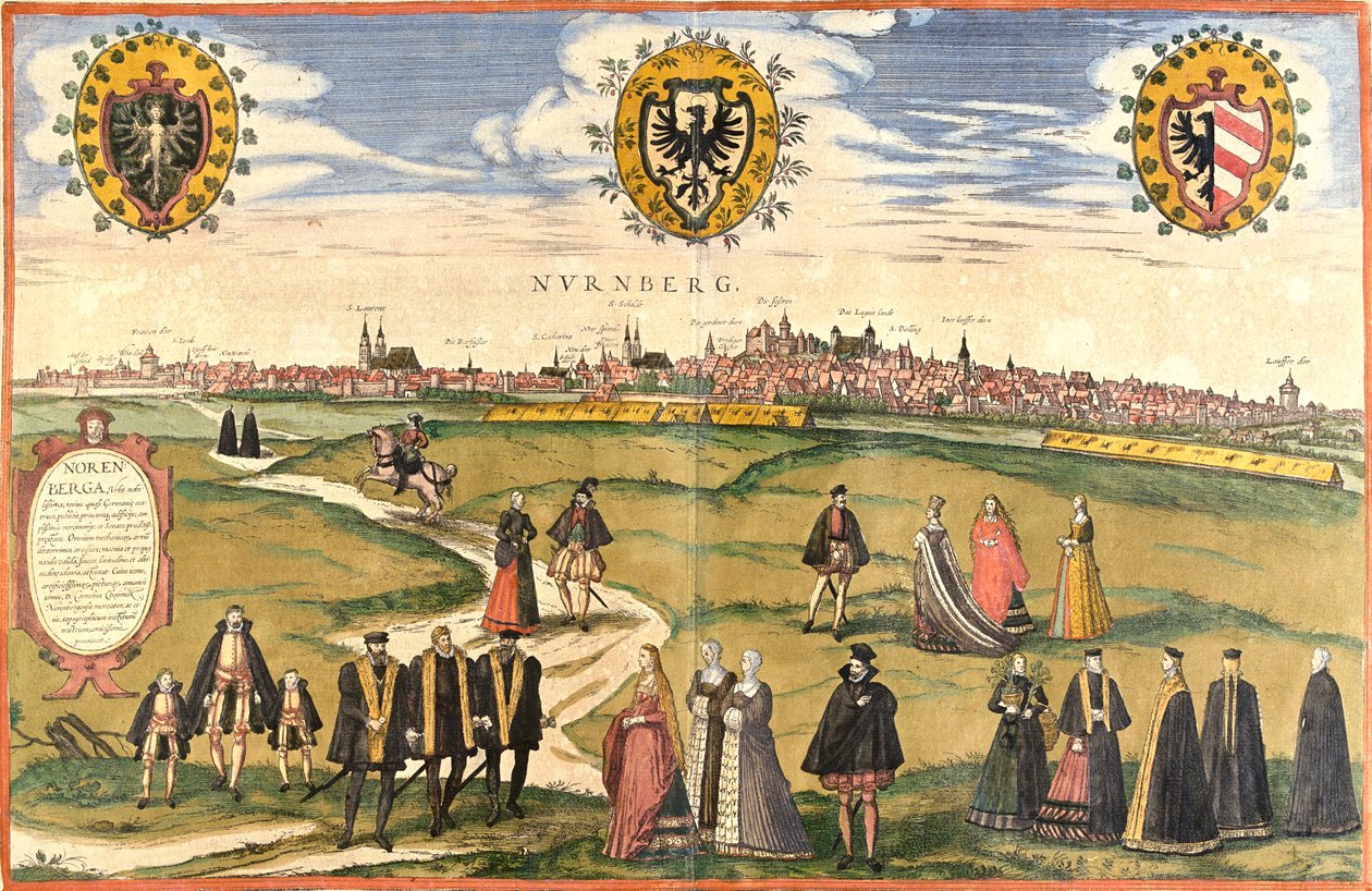 Neurenberg, Duitsland door Georg and Hogenberg Franz (1535 90) Braun