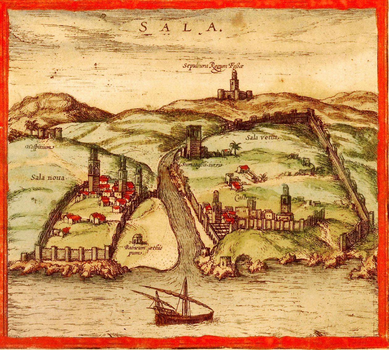 Zout, Marokko door Georg and Hogenberg Franz (1535-90) Braun