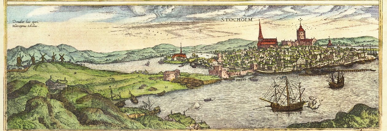Stockholm, Zweden door Georg and Hogenberg Franz (1535 90) Braun
