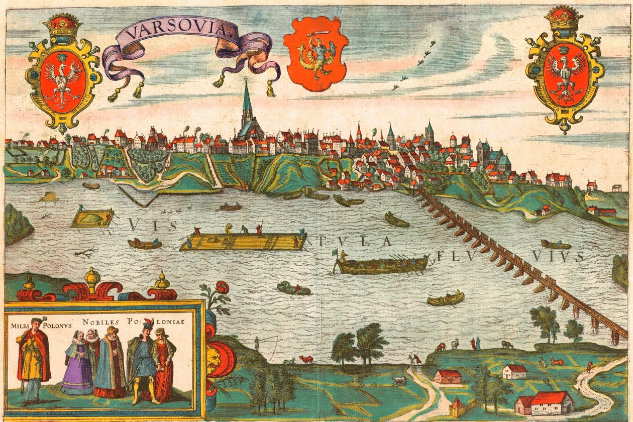Warschau, Polen door Georg and Hogenberg Franz (1535 90) Braun
