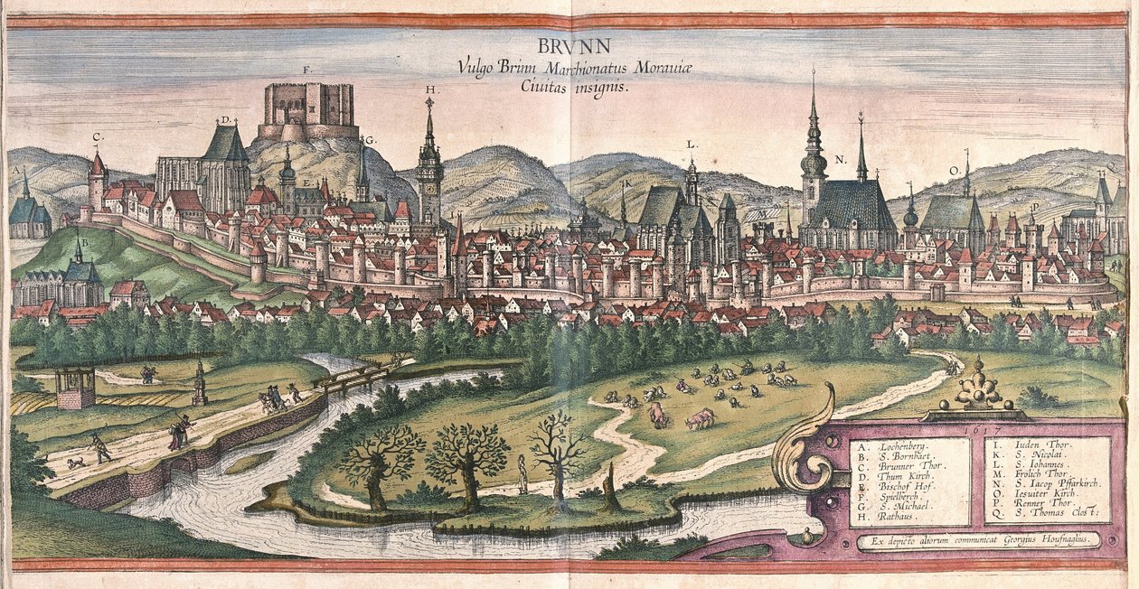 Brno, Tsjechië (gravure) door Georg Braun and Hogenberg Franz