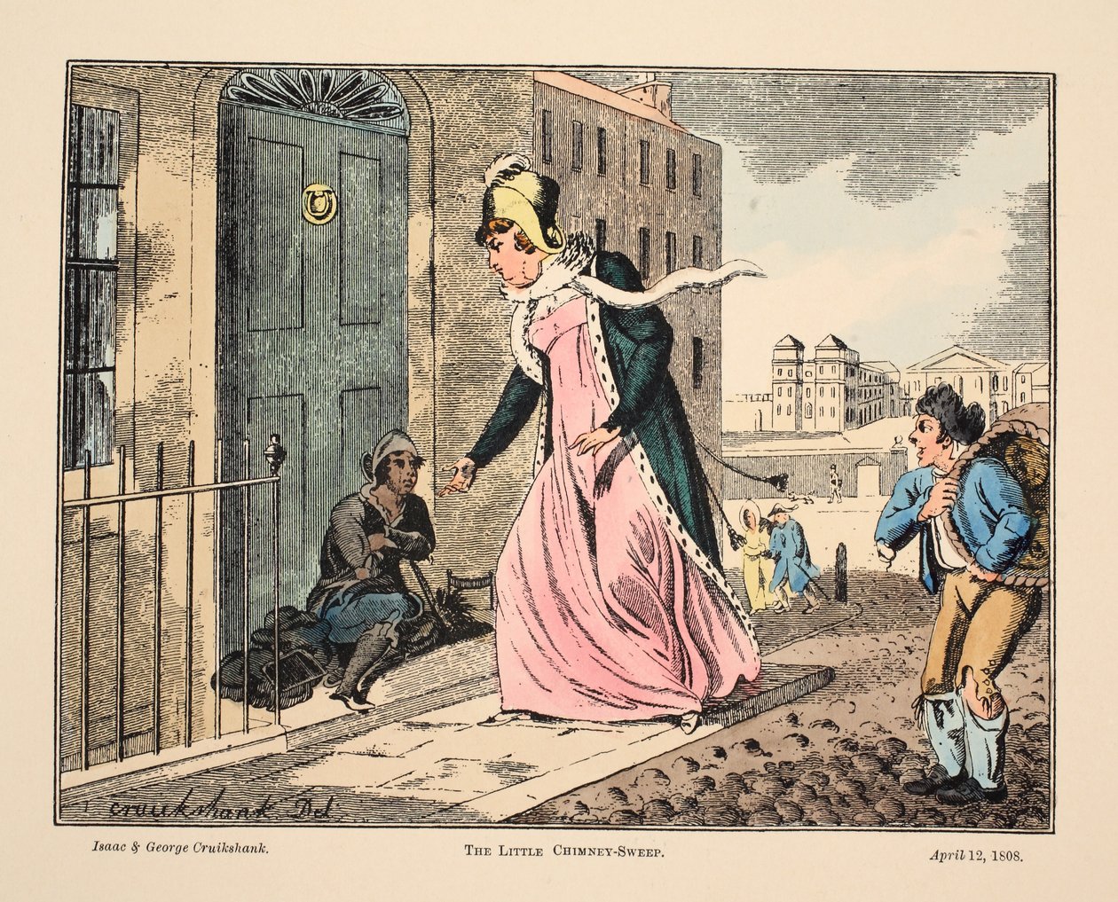 De kleine schoorsteenveger, uitgegeven 1808 door Isaac, Robert and George Cruikshank