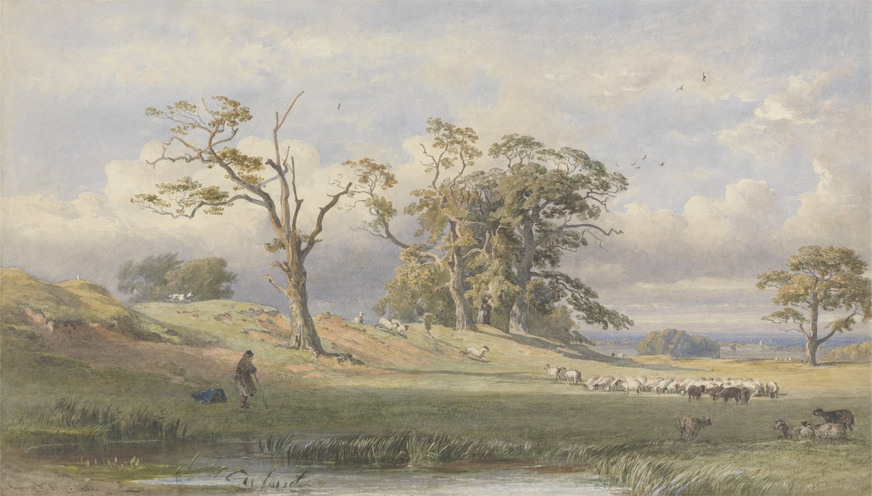 Oude Britse Kamp in Bulstrode Park, 1860 door George Arthur Fripp