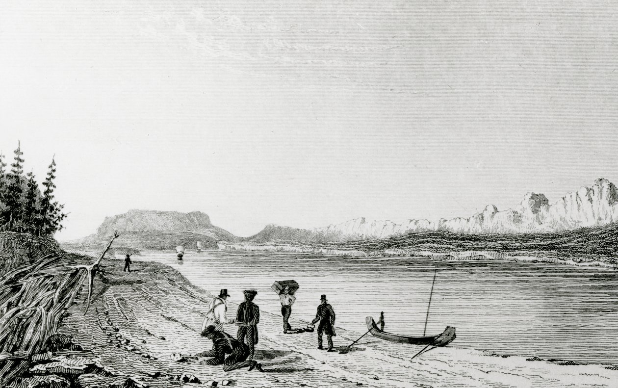 Deel van de Rocky Mountains, Mackenzies River, 1828 door George Back