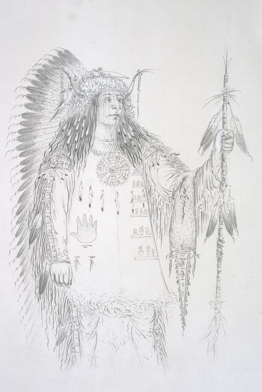 Mah-to-toh-pa (De Vier Beren) 1852 door George Catlin