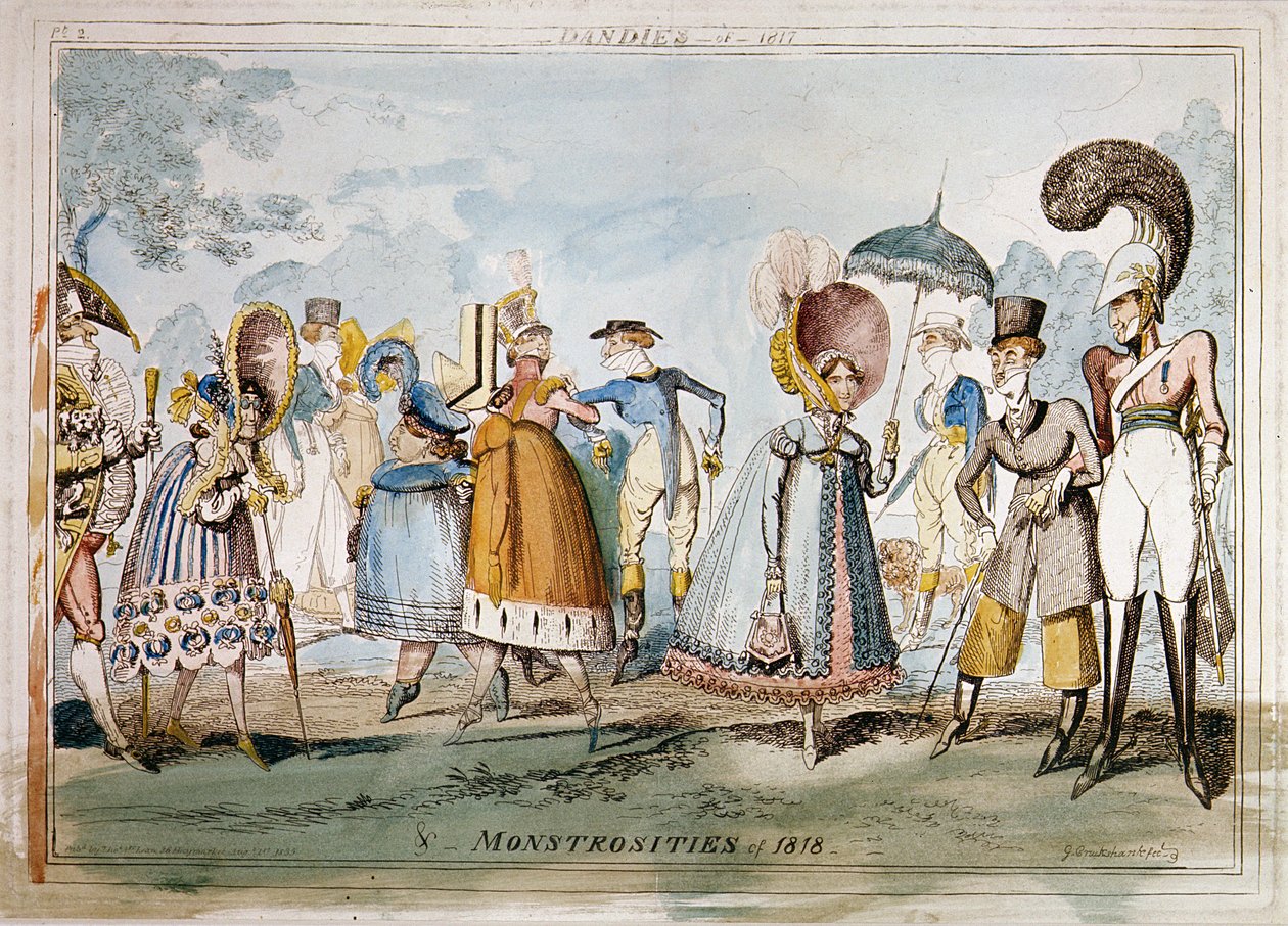 Monstrositeiten van 1818 door George Cruikshank